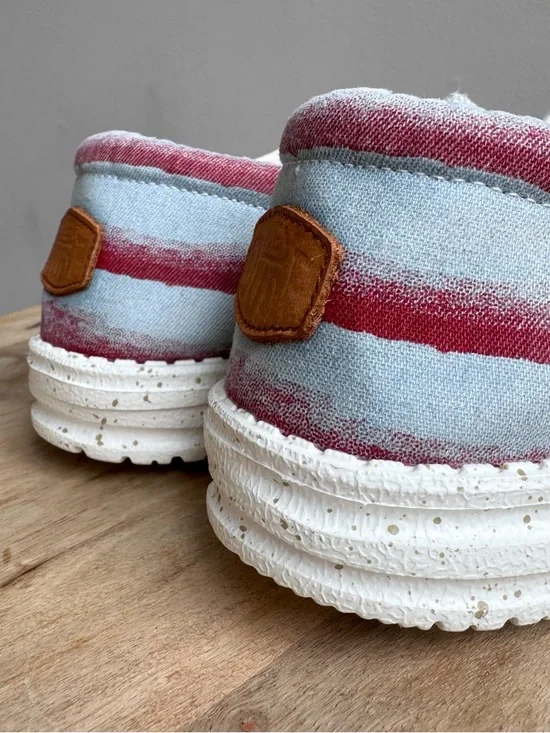 Hey Dude Wally Americana Denim Star Mens Loafers Size 9 Patriotic Slip On Stars - Picture 7 of 10